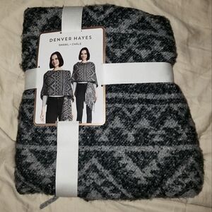 Denver Hayes Gray Patterned Shawl
